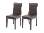 Chair of salle Dining Mobenze-E58 Set of 2 Faux leather Brown pieds foncés QNVV58711