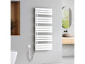 Luxameub Electric Towel Warmer Panel with Heating Element, Thermostat, Heating Strip with Timer, White, 1320x600mm, 800W, ZVYQ79778