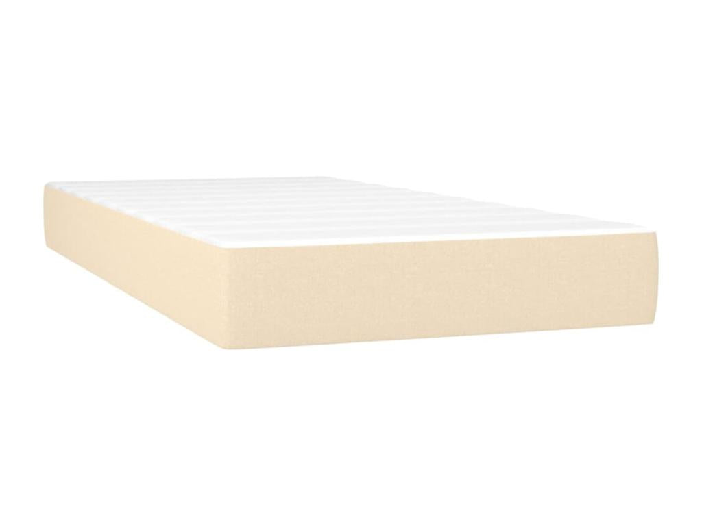 Upholstered bed base with mattress, Cream 90x200, Fabric KQNQ76761