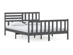 Bed frame Gray Bois Solid 150x200 cm Très grand ZFQL94272