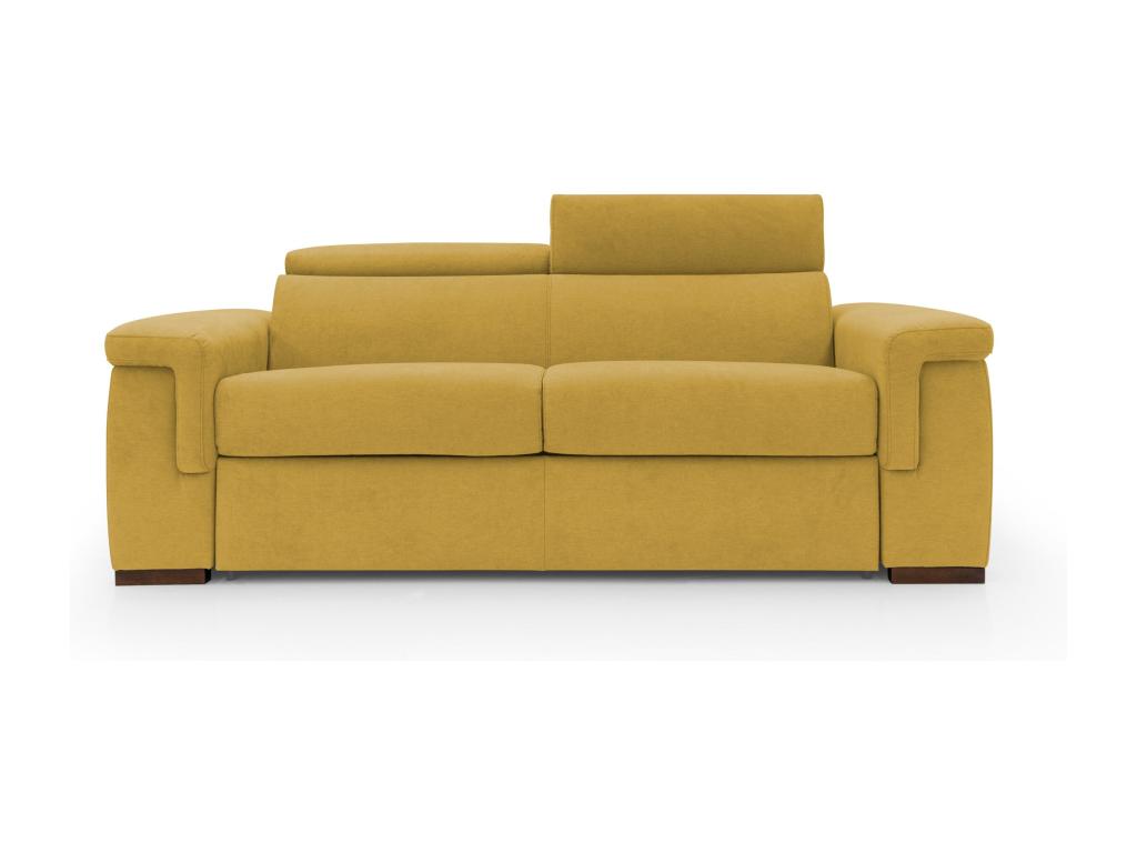 Cosymeub Sofa Sofa-bed Mattress H18 cm in Fabric imperméable T02 200 cm mat.120x197 Yellow DXPG73440