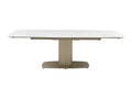 Dining Table Extendable 6 10 personnes in céramique and Metal - Effet marbre White and Mobenze MORABITO WRER00952
