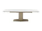 Dining Table Extendable 6 10 personnes in céramique and Metal - Effet marbre White and Mobenze MORABITO WRER00952