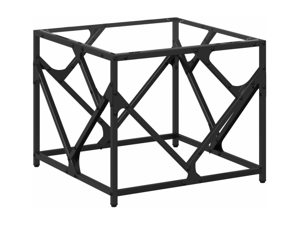 Coffee Table with dessus in verre Transparent 50x50x41 cm Steel XWJA03292
