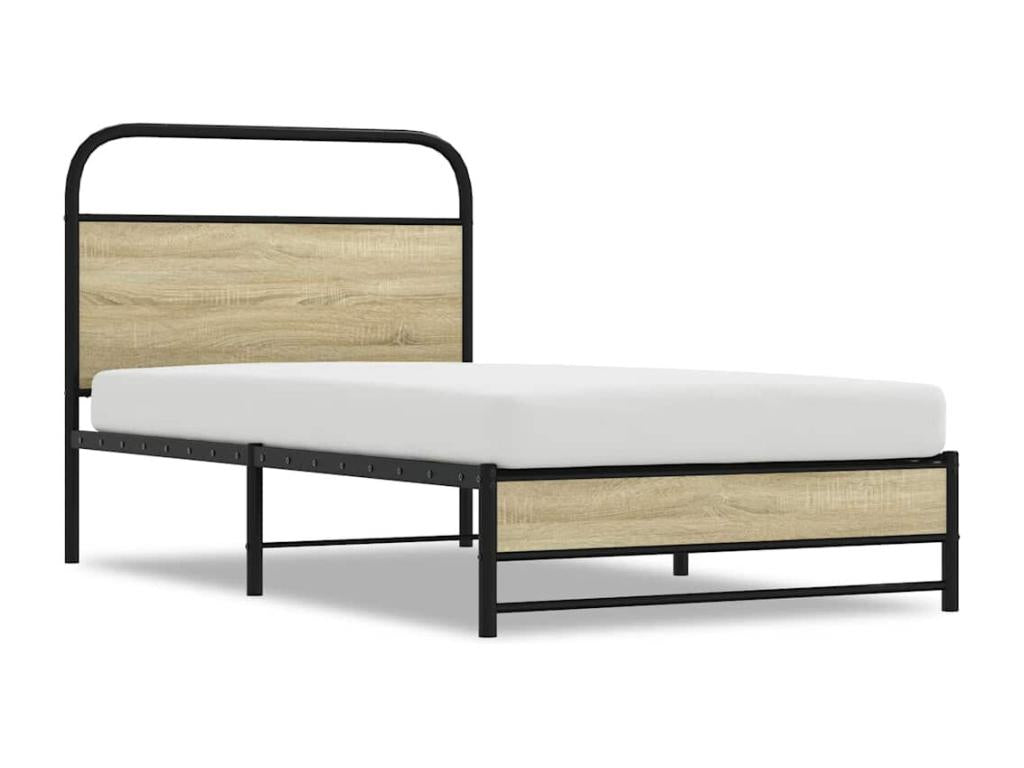 Bed frame without Mattress 100x190 cm Oak Luxameub LCXY16501