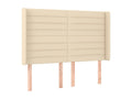 Headboard with wings, Cream, 147x16x118/128 cm, Fabric NZOR12114