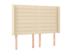 Headboard with wings, Cream, 147x16x118/128 cm, Fabric NZOR12114