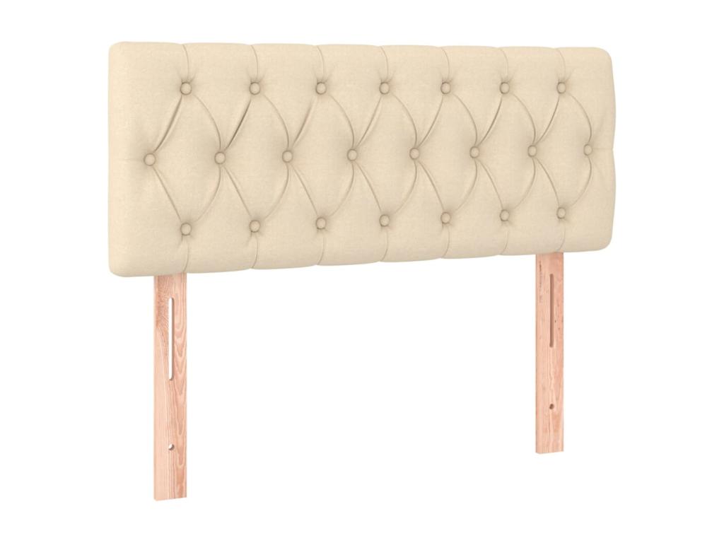 Upholstered bed base with mattress, Cream 90x200, Fabric KQNQ76761