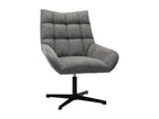 Armchair pivotant Design in Fabric effet Mobenze texuré Gray and Metal Black Mobenze YWCE20020