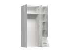 Wardrobe trois Doors and trois Drawers couleur blanche Dimensions 115x200x49 cm QQGU13641