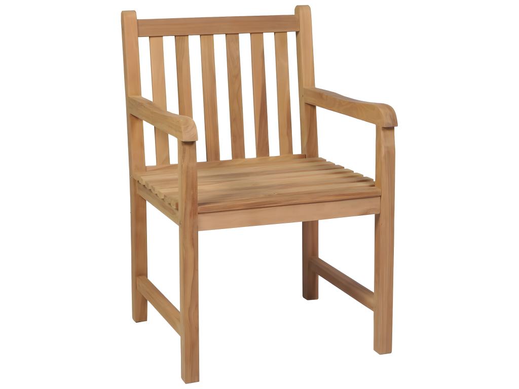 Chairs d'extérieur Set of 8 Bois of teck solide BNRW06247