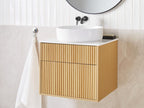 Mobenze wall-mounted washbasin unit, 60 cm x 52 cm x 50 cm, light brown, GRHH02295