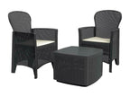 Set Living room d'extérieur Luxameub Living room of Garden composé of 2 fauteuils and 1 Table conteneur Living room effet rotin Made in Italy Anthracite QSSF66238