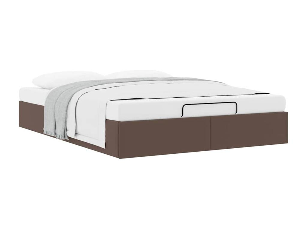 Bed frame Mobenze without Mattress Brown 140x190 cm Faux leather UMMS06896