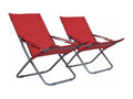 Chairs pliables of plage 2 pcs Fabric Red QLTN96189