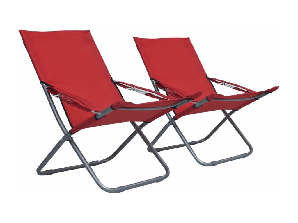 Chairs pliables of plage 2 pcs Fabric Red QLTN96189