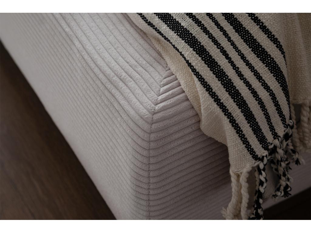 Bed - White Cream Mobenze côtelé - Mobenze MHMB38683