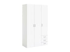Wardrobe trois Doors and trois Drawers couleur blanche Dimensions 115x200x49 cm QQGU13641