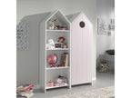 Cosymeub - Pack Bookcase Wardrobe 1 Door Pink MNXR98731