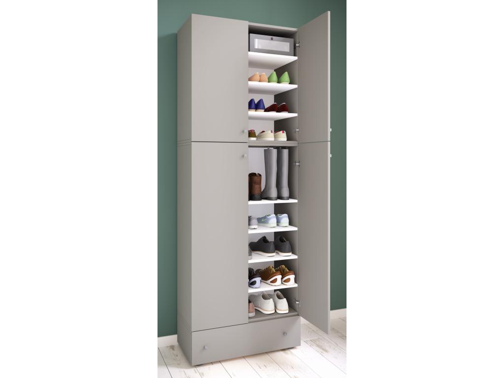 Luxameub XXL Wardrobe chaussures Wardrobe chaussures Wardrobe d'entrée Luxameub 9f Drawer Gray VIBO55928