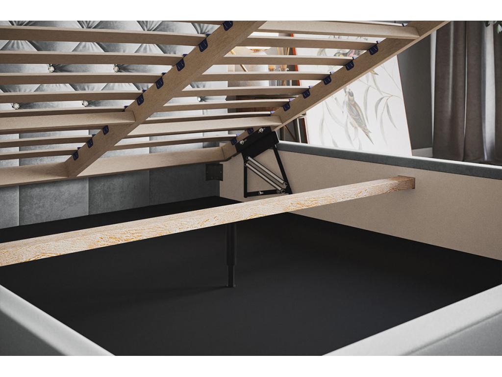 Mobenze Double Bed 160x200 Mobenze - Bed with Storage Adult Bed Black Amor Velvet 4322 AFUS56463