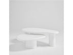 Mobenze - Coffee Table organique in fibre of ciment L80cm - White ETEU45975