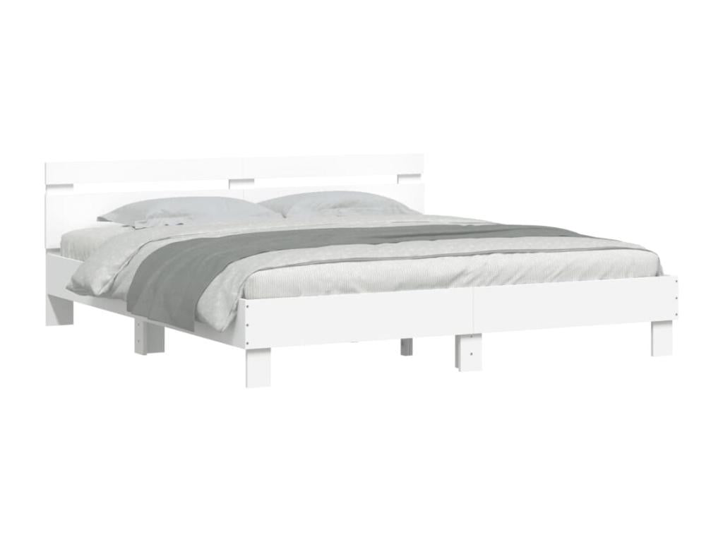 Bed frame with LED without Mattress White 160x200 cm DRLX50684