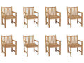 Chairs d'extérieur Set of 8 Bois of teck solide BNRW06247
