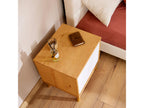 Table of chevet Mobenze in Pine Solid with 2 Drawers Table of nuit in Mobenze sur pieds coloris White and Natural ZKAE99920