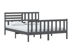 Bed frame Gray Bois Solid 150x200 cm Très grand ZFQL94272
