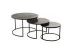Set of 3 Tables Gigognes Oxidize 80cm Black VDAV10349