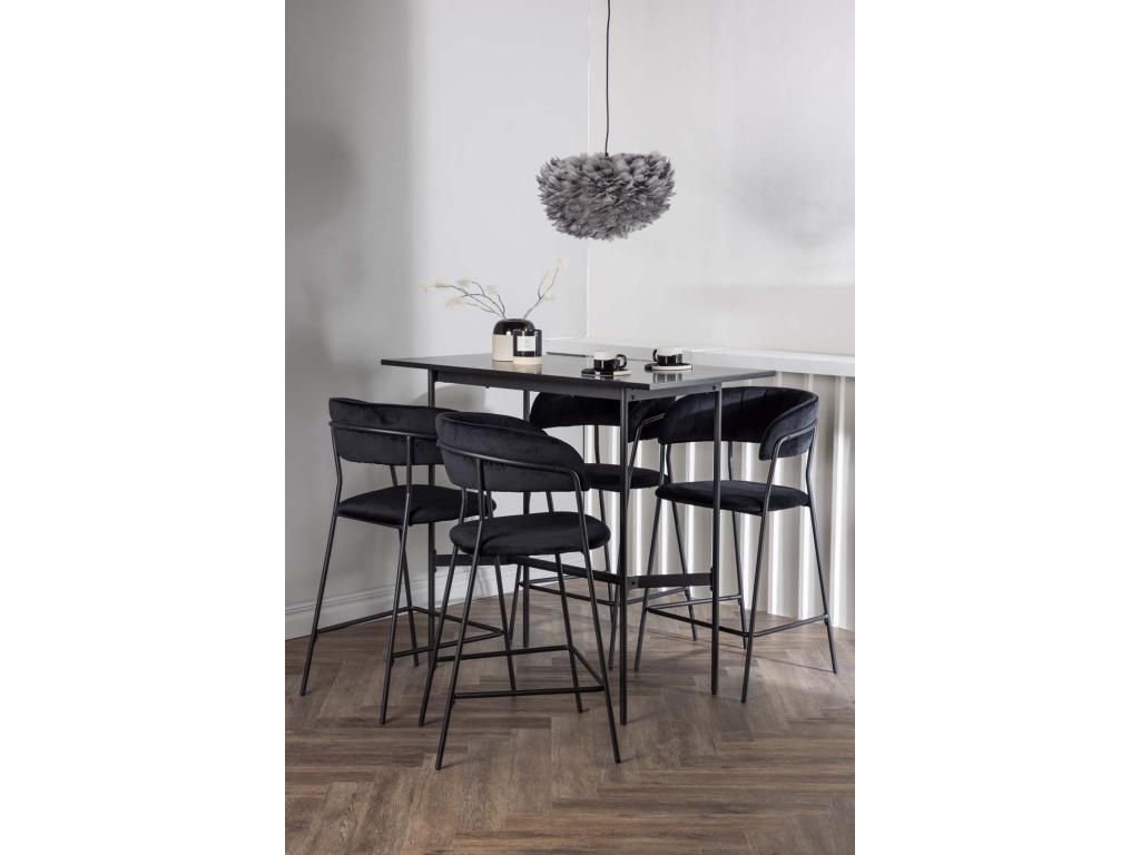 Luxameub Set of meubles of bar Table of bar Black and 4 Lui Stools of bar Black. QEPD72821