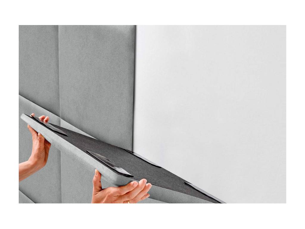 Mobenze Upholstered Headboard in Mobenze Fabric, Composed of Interchangeable Self-Adhesive Bed Panels for Bedroom, Mobenze Grey, 145 cm JVWP51428