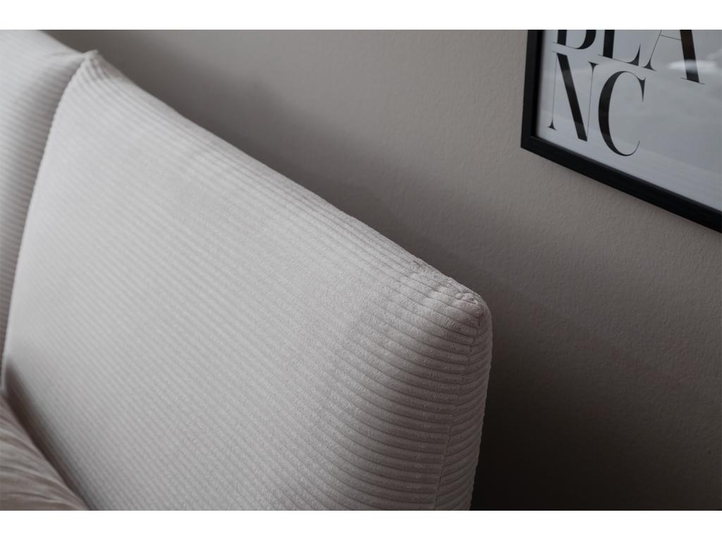 Bed - White Cream Mobenze côtelé - Mobenze MHMB38683