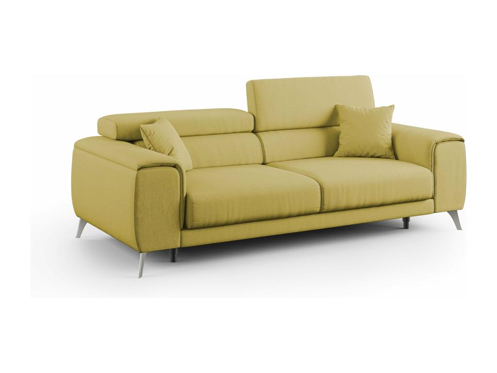 Mobenze Sofa with assises coulissantes in Fabric doux antitache T05 185 cm Yellow ZPAG41100