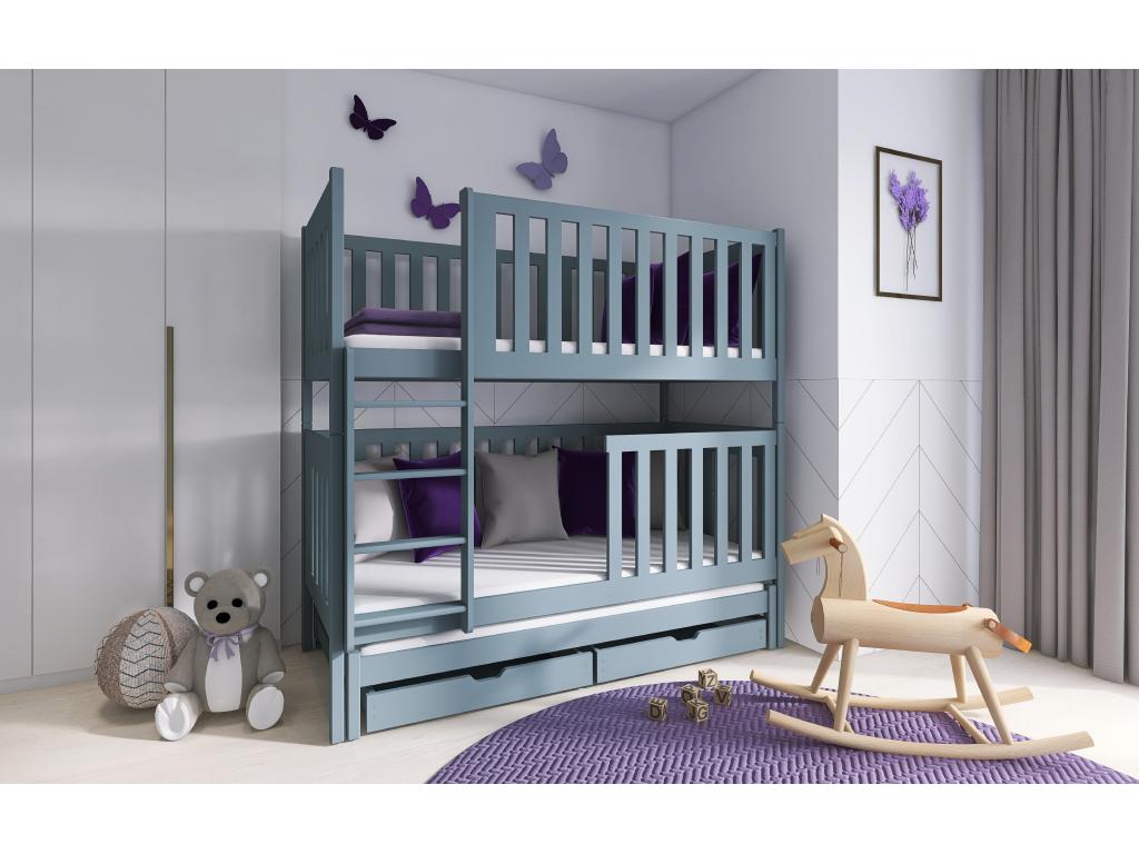 Mobenze BB004 Bunk Beds 90x190 cm Grey JAZQ56827