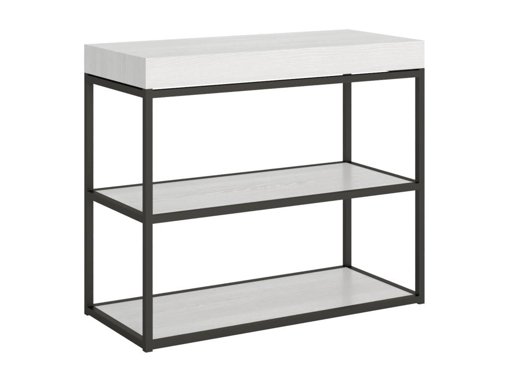Console table Extendable 90x40/300 cm Mobenze Frêne White Frame Anthracite ENAI65354