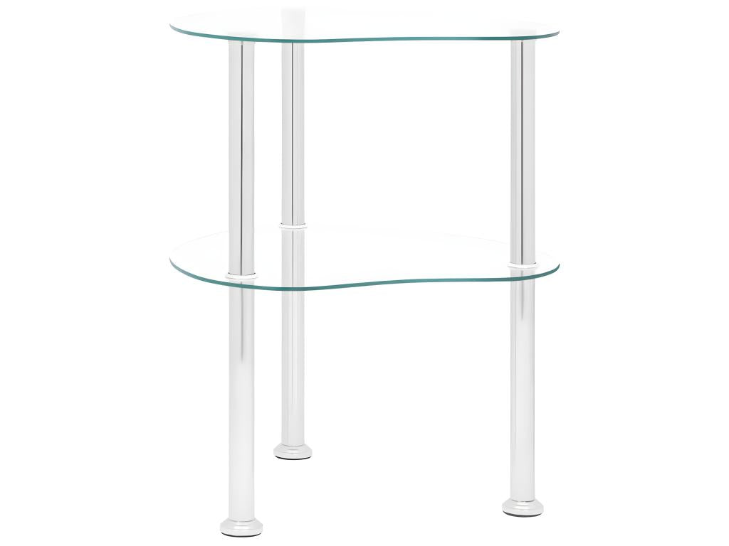 Table d'appoint 2 niveaux Transparent 38x38x50 cm Verre trempé GPKK77220