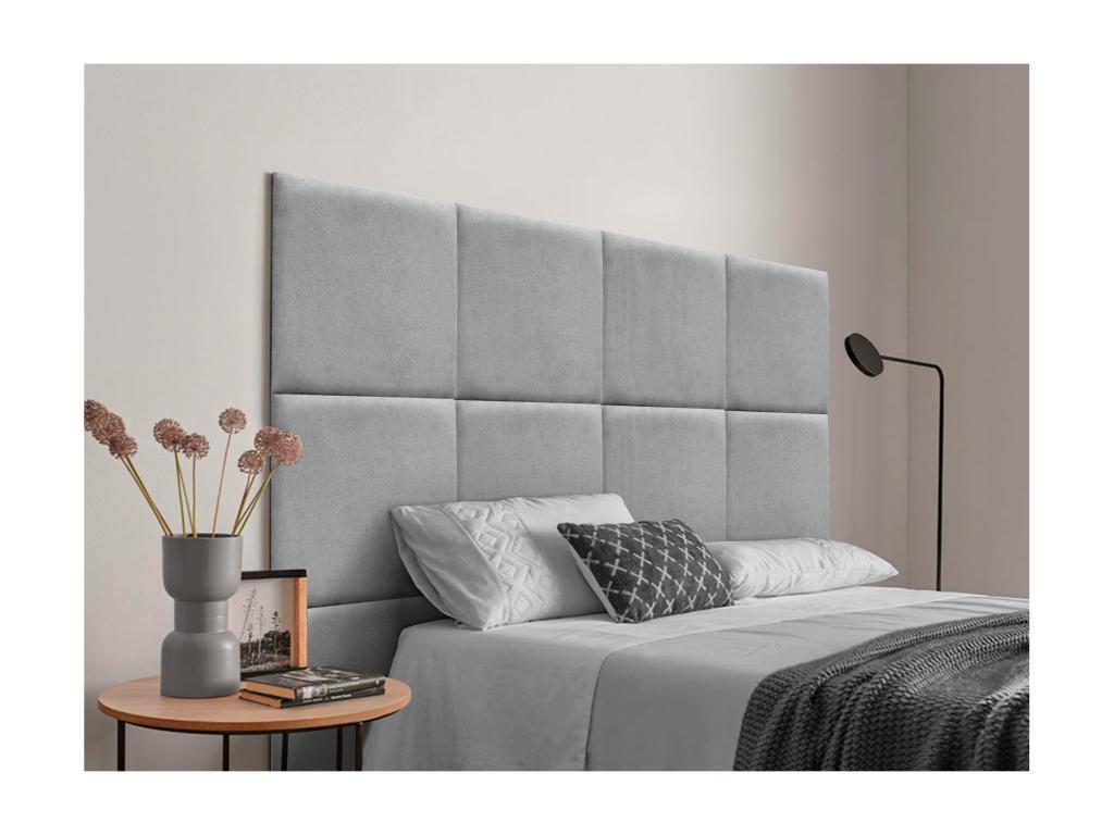 Mobenze Upholstered Headboard in Mobenze Fabric, Composed of Interchangeable Self-Adhesive Bed Panels for Bedroom, Mobenze Grey, 145 cm JVWP51428