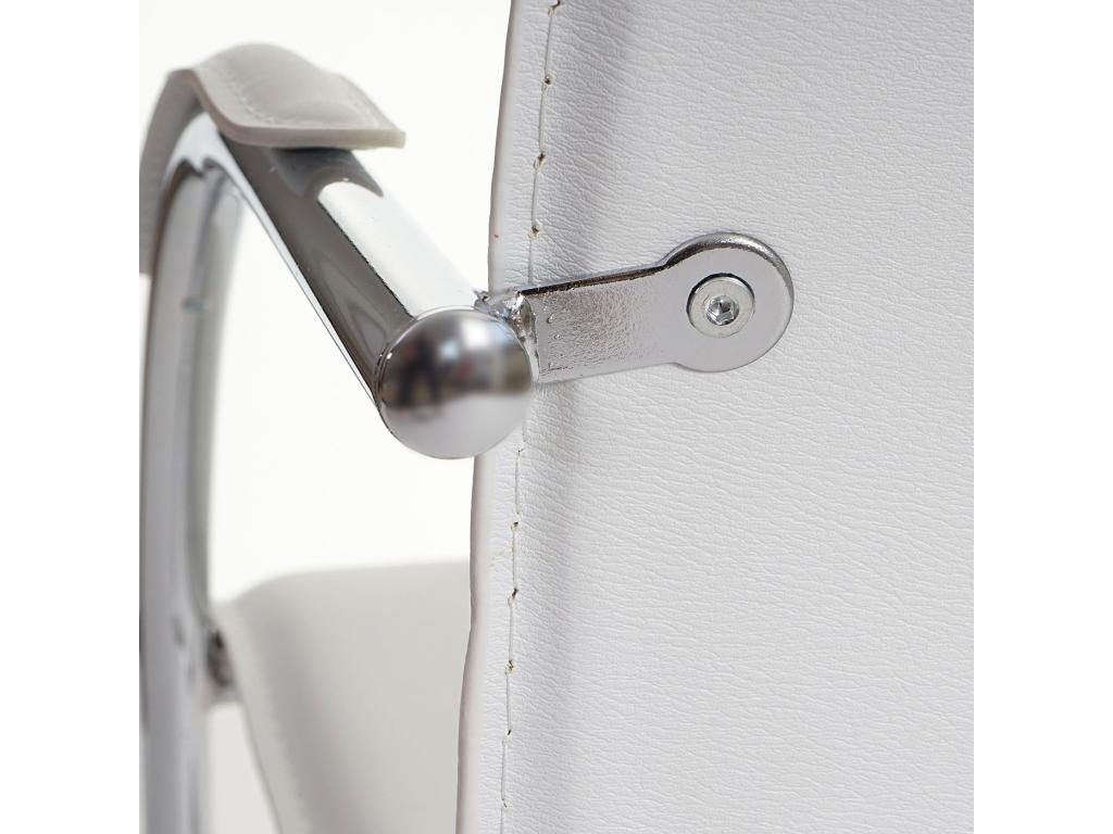 2x Chair of conférence Mobenze Chair visiteurs cantilever Faux leather - White DSIT28807