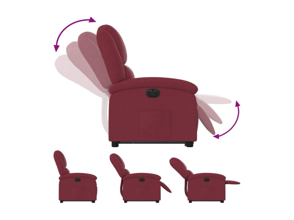 Armchair inclinable électrique Red bordeaux Fabric VDQM19877