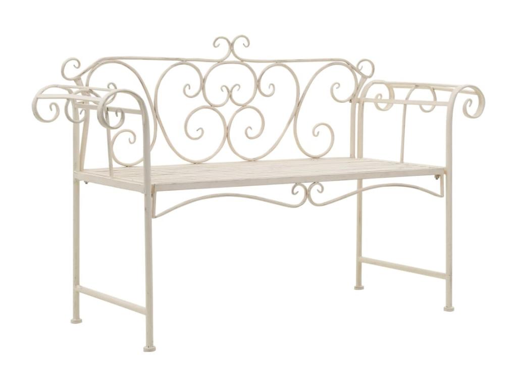 Banc of Garden Cabinet Metal blanche 132x46x85 cm 02 0011238 WUYB73096