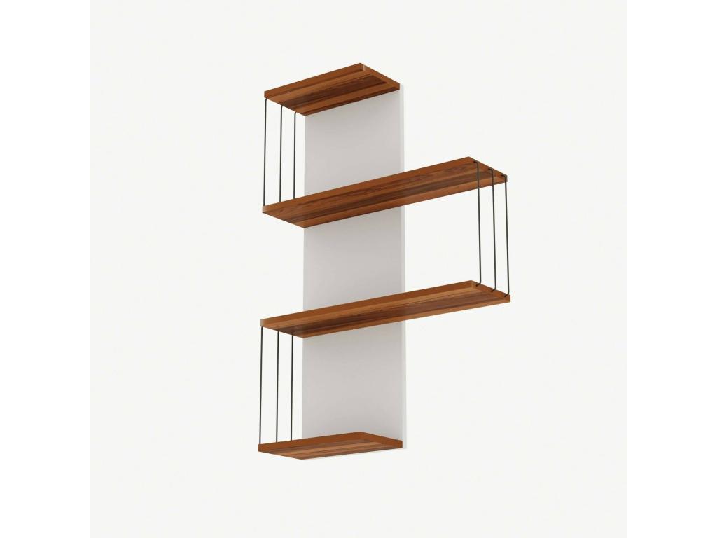 Luxameub Wall Shelf, Multi-purpose Wall-Mounted Shelving Unit, 64x19h96 cm, Oak and White, FPNW28575