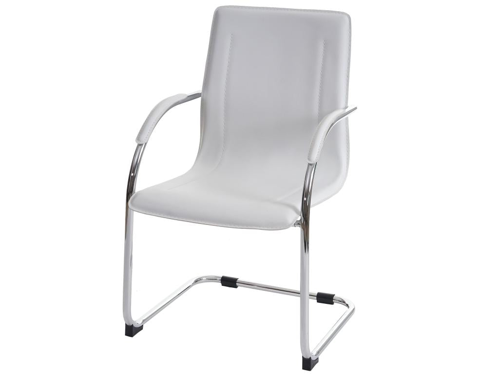 2x Chair of conférence Mobenze Chair visiteurs cantilever Faux leather - White DSIT28807