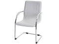 2x Chair of conférence Mobenze Chair visiteurs cantilever Faux leather - White DSIT28807