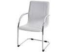2x Chair of conférence Mobenze Chair visiteurs cantilever Faux leather - White DSIT28807