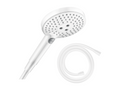 Luxameub PINPAI EcoSmart 120 shower head with 3 spray patterns, matte white, 1.25 m shower hose, Luxameub PINPAI matte white PTKQ35915