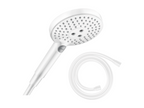 Luxameub PINPAI EcoSmart 120 shower head with 3 spray patterns, matte white, 1.25 m shower hose, Luxameub PINPAI matte white PTKQ35915