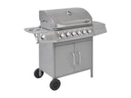 Gas barbecue with 6 cooking zones, silver, HFIE88607