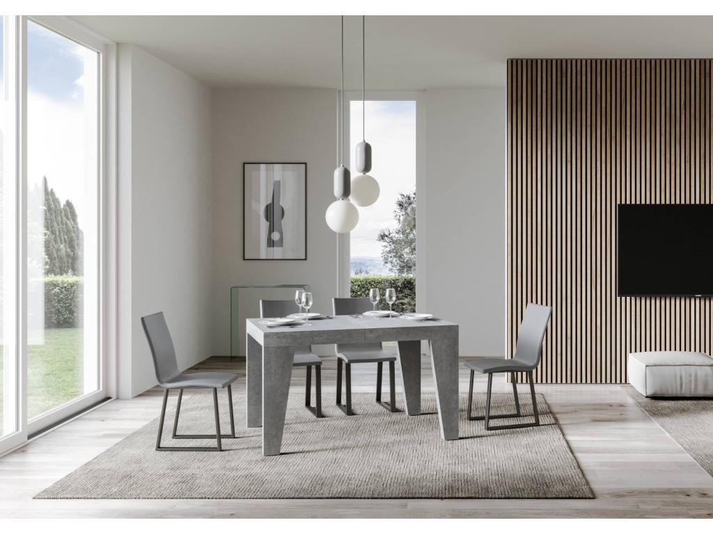 Table Extendable 90x140/244 cm PINPAI Gray Béton QJNK64397